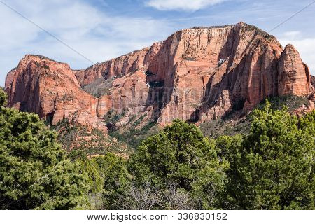 Red Rock Scenery At Kolob Canyons In Zion National Park, Utah, Usa