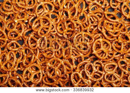 Salted Crunchy Pretzel Making A Seamless Background