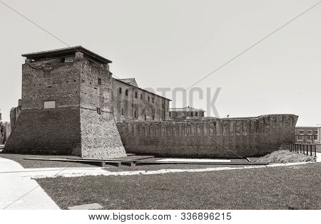 Rimini, Italy. August 10, 2019: The Castel Sismondo (the Malatesta Castle) Was Built By Sigismondo P