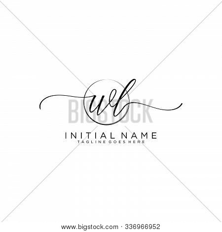 Wl Initial Handwriting Logo With Circle Template Vector.