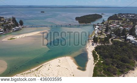 Aerial Shot Of The Entrance Bridge During A Summer Midday On The Nsw Central Coast