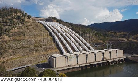Talbingo, Australia - Jan, 12, 2021: Aerial View Of Talbingo Dam And Power Station