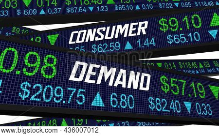 Consumer Demand Stock Market Performance Sales Earnings Rising 3d Illustration