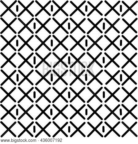 Black Vector Crosses Seamless Pattern. Design Element For Prints, Backgrounds, Template, Web Pages A