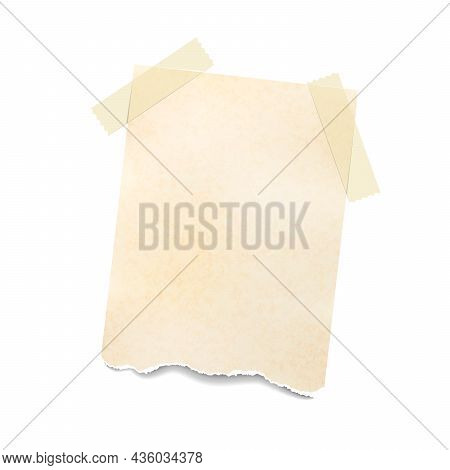 Notes Paper Sheet Attached With Adhesive Tape