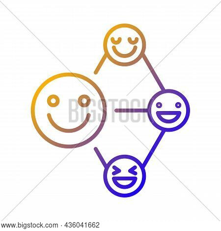 Networking Talent Gradient Linear Vector Icon. Build Relationship Ability. Communication And Coopera
