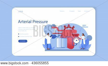 Cardiologist Web Banner Or Landing Page. Idea Of Heart Care