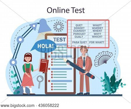 Spanish Learning Online Service Or Platform. Language School