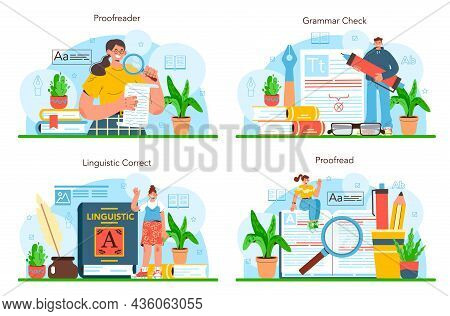 Proofreader Set. Printing House Technology Process, Printed Publications