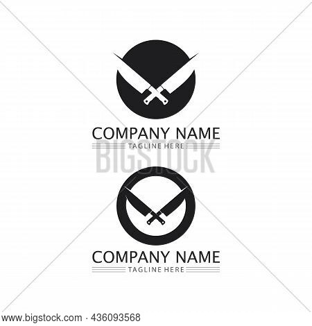 Knife And Chef Kitchen Icon Vector Cutlery Kitchen Utensils Symbol For Cooking Design