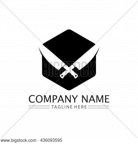 Knife And Chef Kitchen Icon Vector Cutlery Kitchen Utensils Symbol For Cooking Design