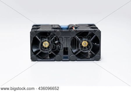 Dual Rotor Cooling Fan For High Performance Computer On Isolated Background