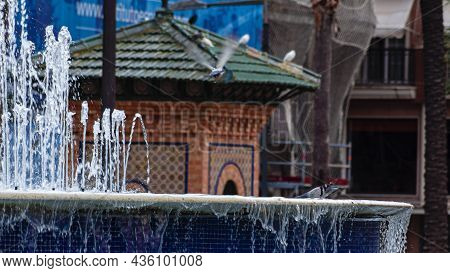 Water Fountain On A Square In Huelva