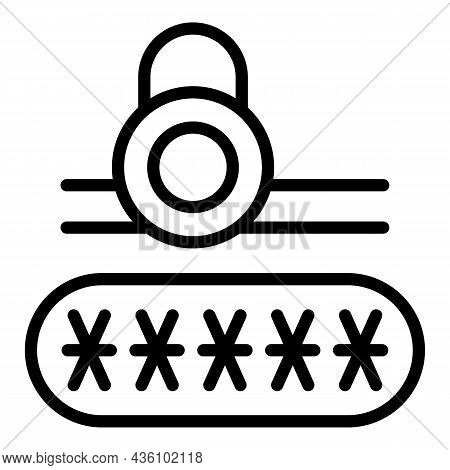 Secure Password Icon Outline Vector. Stop Cyber. Money Key