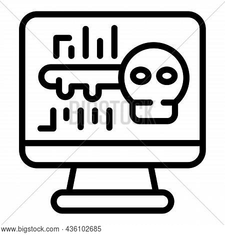 Hacker Fraud Icon Outline Vector. System Lock. Cyber Key