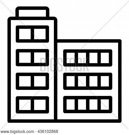 Multistory House Icon Outline Vector. Apartment Perspective. City Block