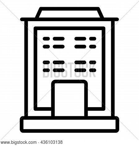 Multistory Style Icon Outline Vector. City Building. House Block