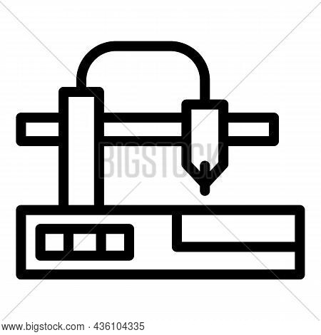 Printer Cnc Machine Icon Outline Vector. Lathe Equipment. Work Tool