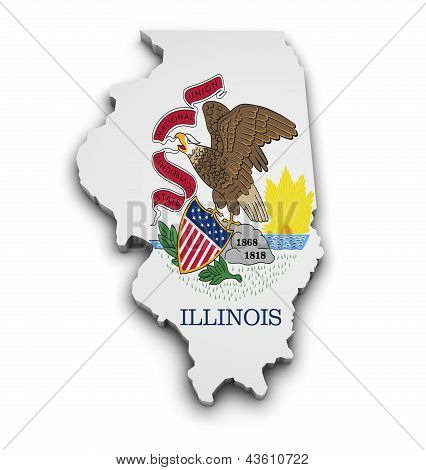 Illinois-Flag-Karten-Shape