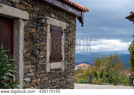 View Of Old Village Provesende In Heart Of Douro River Valley In Autumn, Wine Making Industry In Por