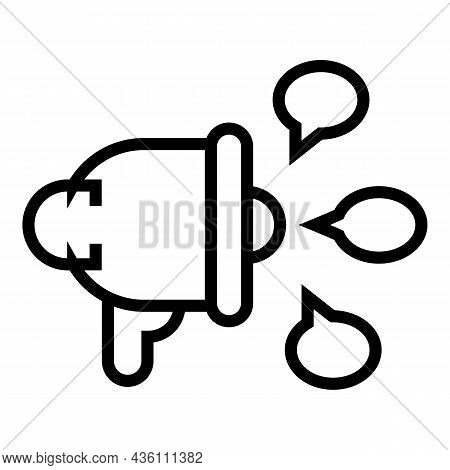 Megaphone Message Icon Outline Vector. Speaker Announce. Loud Bullhorn