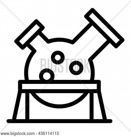 Lab Boiling Flask Icon Outline Vector. Medical Laboratory. Scientist Computer