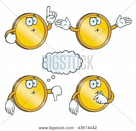 Set di moneta d'oro del pensiero