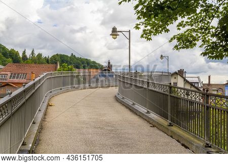 Scenery With Bridge In Immenstadt, A Town In The Upper Allgaeu In Bavaria, Germany