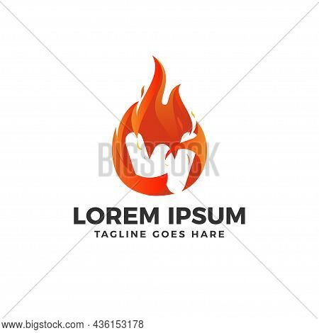 Fire W Letter Logo Vector With Fire Illustration