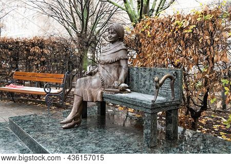 Hungary, Debrecen - 07.12.2019. Statue Of The Writer Magda Szabo Is Set In The Center Of Debrecen