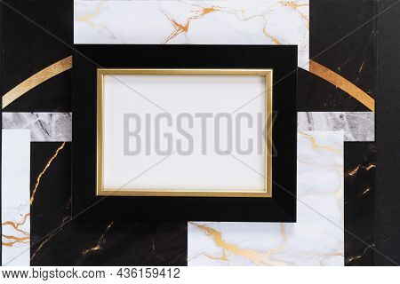 Black And Gold Mok Up Frame, 20s Art Deco Style