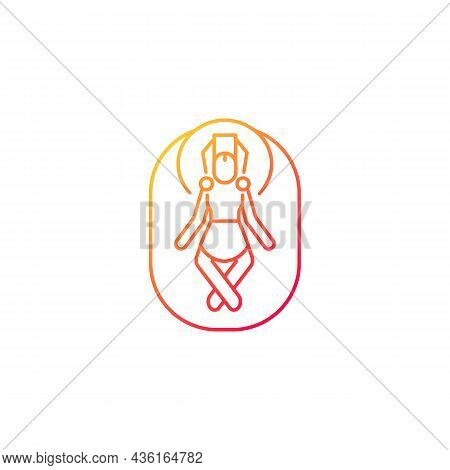 Budhanilkantha Temple Gradient Linear Vector Icon. Vishnu Awakening Celebration. Famous Stone Statue