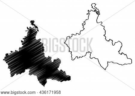Kushinagar District (uttar Pradesh State, Republic Of India) Map Vector Illustration, Scribble Sketc