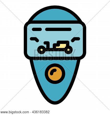 Vehicle Keyless Icon. Outline Vehicle Keyless Vector Icon Color Flat Isolated