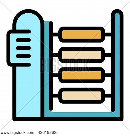 Textile Machinery Icon. Outline Textile Machinery Vector Icon Color Flat Isolated