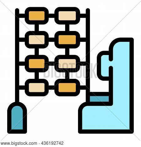 Textile Mill Icon. Outline Textile Mill Vector Icon Color Flat Isolated