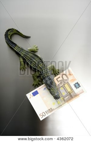 Hračky Cocodrile, Aligator, s 50 Euro bankovek v čelisti