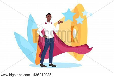 Bright Brand Person. African American Attracts Attention With His Charisma. Human You Know Popular P