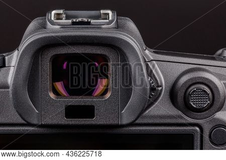 Eyepiece Of Digital Viewfinder Of One Of The Best High-end Digital Camera - Close-up With Focus Stac