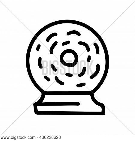 Foggy Crystal Ball Line Vector Doodle Simple Icon
