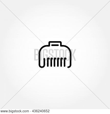 Hair Clamp Line Icon On White Background