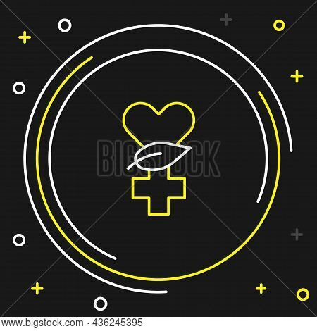 Line Ethnoscience Icon Isolated On Black Background. Gardening, Ethnoscience And Organic Concept. Co