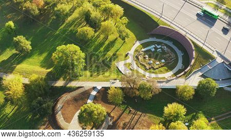 Mahiliou, Belarus. The Foundation Of The Trinity Church Of The 18th Century. Mogilev Cityscape With 