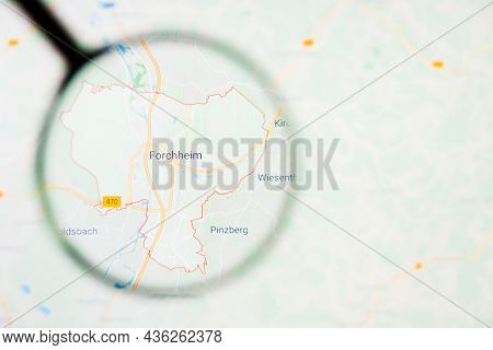 Forchheim City In Germany, Bavaria Visualization Illustrative Concept On Display Screen Through Magn