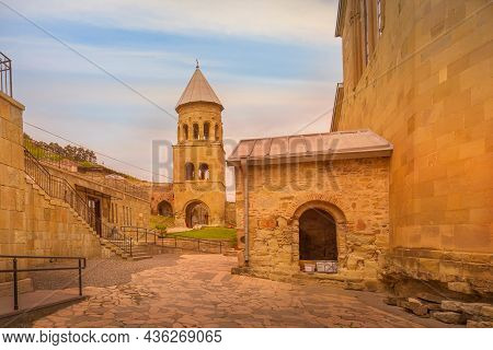 Mtskheta, Georgia Yard Of Samtavro Monastery With Tower