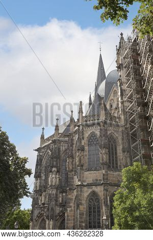 Aachen. Cologne - Germany 24-08-2021. Aachener Dom Cathedral Church In Aachen
