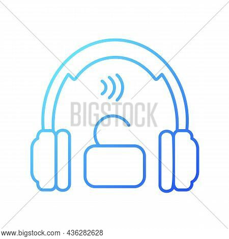 Open Back Headphones Gradient Linear Vector Icon. Over Ear Earphones For Professional Music Masterin