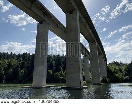 Viadukt Over Lake Bajer, Bajer Bridge Or Viaduct Bajer In Fuzine - Gorski Kotar, Croatia (most Bajer