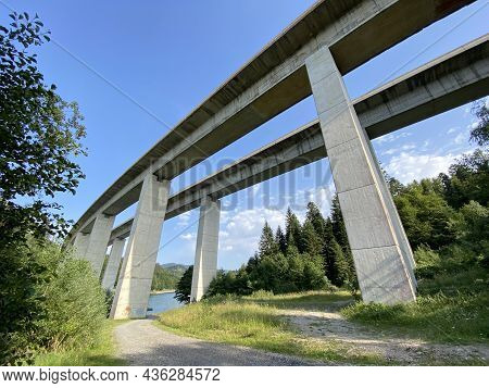 Viadukt Over Lake Bajer, Bajer Bridge Or Viaduct Bajer In Fuzine - Gorski Kotar, Croatia (most Bajer