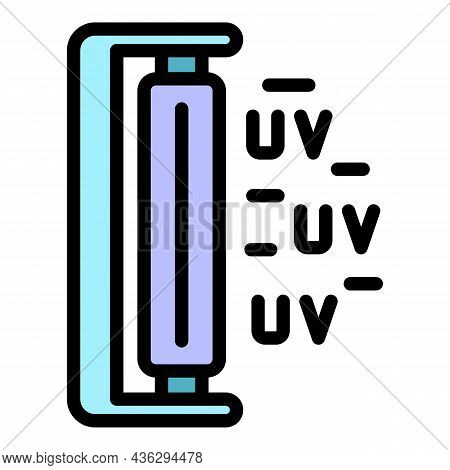 Bactericidal Uv Lamp Icon. Outline Bactericidal Uv Lamp Vector Icon Color Flat Isolated